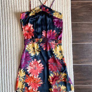 Martin + Osa silk satin halter dress with belt & pockets! Womens size S, EUC